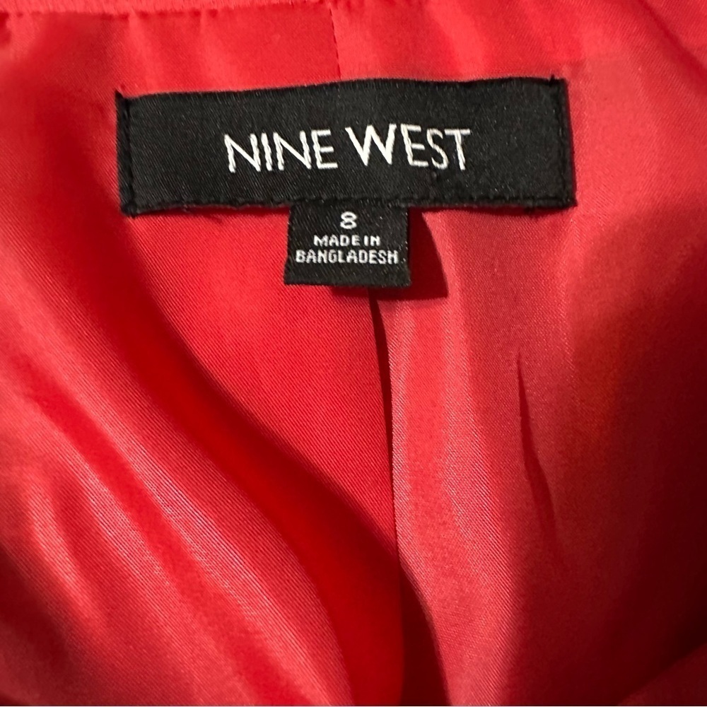 Nine West Blazer Womens 8 Black White Long Sleeve Solid Suit Jacket Open Front - Picture 3 of 6